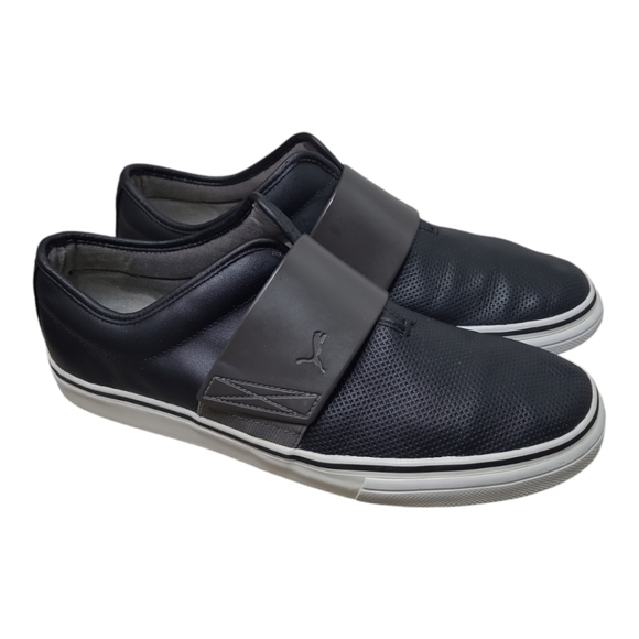 Puma Men's EL Rey Cross Perf Leather Black Slip-On Sneakers Size 11 - Picture 2 of 12